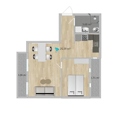 Cozy Modern Fully Equipped 37 M2 Apartment